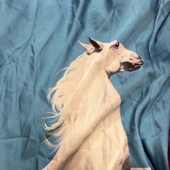 Tyler Mcgillivary size large  Blue Slip Dress with Horse Print - Picture 5 of 7